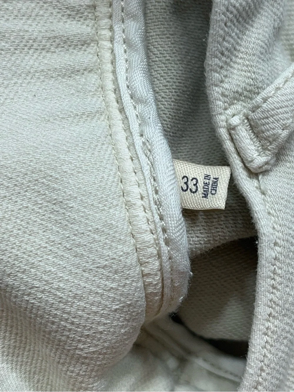 Faherty Five Pocket Jeans Mens Size 33x31 Bone White Stretch Denim Straight Leg
